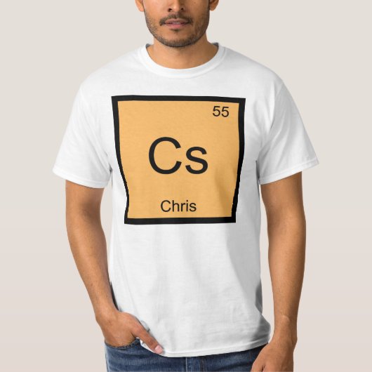 クリス 名前 化学元素 周期表 Tシャツ (正面)