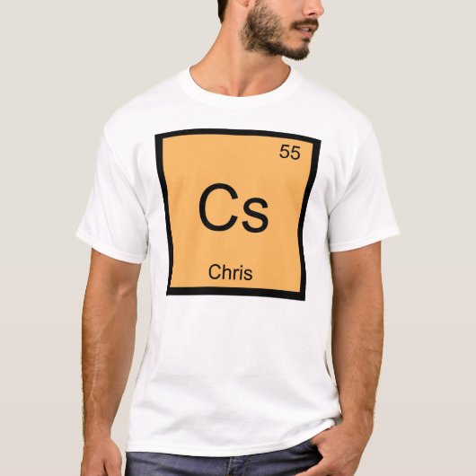 クリス 名前 化学元素 周期表 Tシャツ (正面)