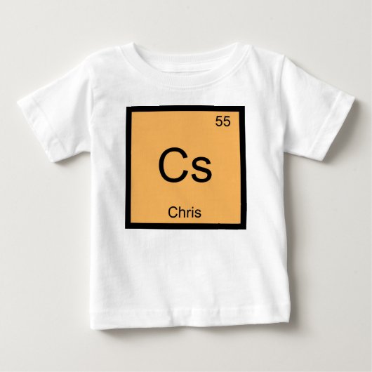 クリス 名前 化学 元素 周期表 ベビーTシャツ (正面)