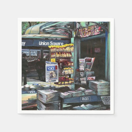 クリソコリア モーニング、ユニオン スクエア、ニューヨークシティ スタンダードカクテルナプキン (正面)