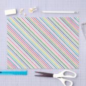 クリッカラフルプストライプ・ホワイトのアートパターン 薄葉紙 (クラフト)