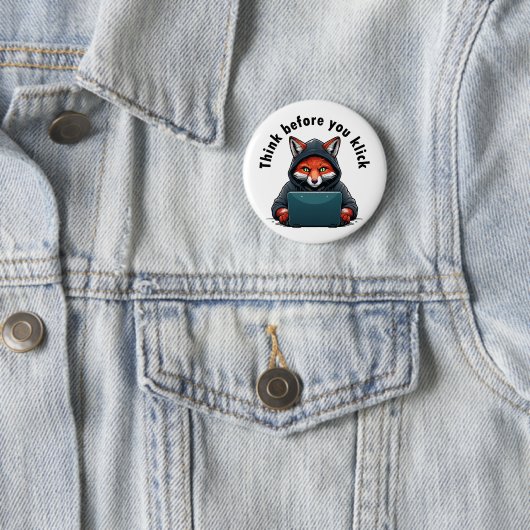クリックする前に考えよう - サイバーセキュリティ 缶バッジ (インサイチュ)