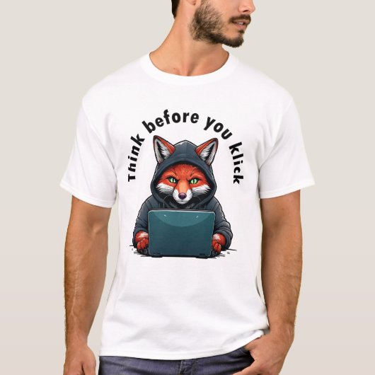 クリックする前に考えよう - サイバーセキュリティ Tシャツ (正面)
