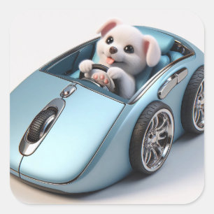 クリックとVroom: Puppy Driver Edition スクエアシール