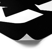 クリックグリーンホワイトリサイクル標識デザイン標準 ポスター (角)