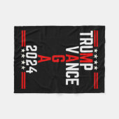 クリックトランプヴァンス2024レトロストライプトランプジュヴァンス フリースブランケット (正面(横))