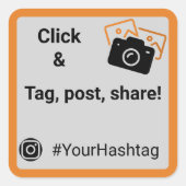 クリックラベルポスト共有SNSスタンプ スクエアシール (正面)