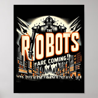 クリック風ホラー デザイン ロボットが来る ポスター