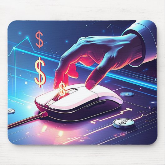 「クリック。共有。稼ぐ。リンクを現金に変えろ!」 マウスパッド (正面)