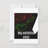 クリック 編集 保存する 記念日 結婚式の日 ローズ ブーケ セーブザデート (正面)