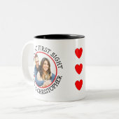クリックValentine Couple写真カスタム写真 ツートーンマグカップ (正面左)
