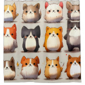 クリッターのような猫と犬 – かわいい動物おもしろい シャワーカーテン (正面)