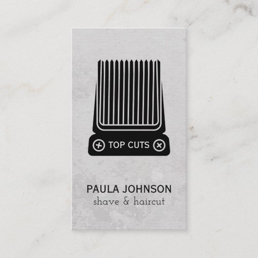 クリッパースムスタッシュレザー理容師 名刺 (正面)