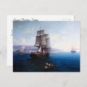 クリッパー帆船と汽船1900年代 ポストカード (正面/裏面)