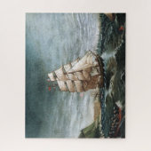 クリッパー船でニューヨーク港1890 ジグソーパズル (縦)