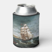 クリッパー船でニューヨーク港1890 缶クーラー (缶正面)