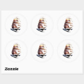 クリッパー船のステッカー ラウンドシール (シート)