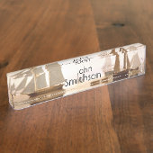 クリッパー船のヨットのボートの海の海の名札 デスクネームプレート (側面)