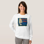 クリッパー船のAppleのラベル(緑) -カシミヤ織、WA Tシャツ (正面フル)