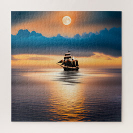 クリッパー船オン・ムーンライト海 ジグソーパズル
