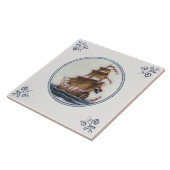 クリッパー船ポリクロムデルトレプロアンティークタイル タイル (側面)