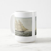 クリッパー船、飛んでいるな雲 コーヒーマグカップ (正面左)