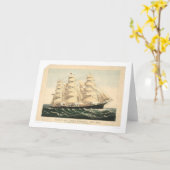 クリッパー船"3人の兄弟" (0406A) カード (黄色い花)