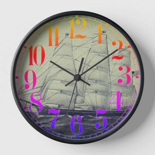 クリッパー・シップ・ヤング・アメリカ1853 壁時計 (正面)