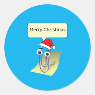 クリッピーはクリスマスの楽しみが待っている ラウンドシール