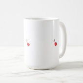 クリップアートの花びらには赤ゼラニウムが描かれている コーヒーマグカップ (正面右)