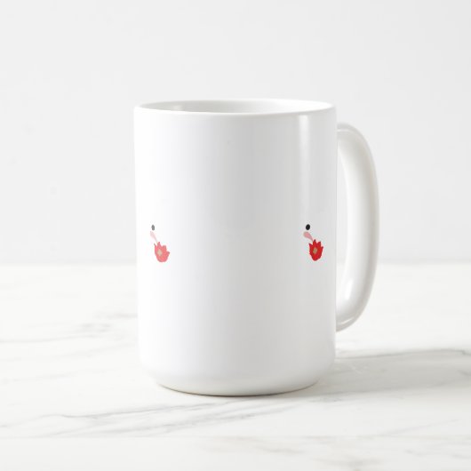 クリップアートの花びらには赤ゼラニウムが描かれている コーヒーマグカップ (正面右)