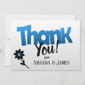 クリップアートはっきりしたフラワー付き青いロゴ – ありがとう セーブザデート (正面)