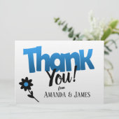 クリップアートはっきりしたフラワー付き青いロゴ – ありがとう セーブザデート (スタンド正面)