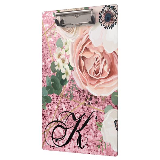 クリップパーソナライズされたボード幾何学的ガーデンバラグリット クリップボード (左)