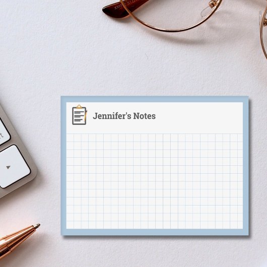 クリップボードとペン青を使用したグラフグリッド ポストイット