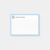クリップボードとペン青を使用したグラフグリッド ポストイット (正面)