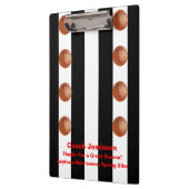 クリップボードの白黒ストライプ、バスケットボールのコーチ クリップボード (左)