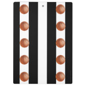 クリップボードの白黒ストライプ、バスケットボールのコーチ クリップボード (裏面)