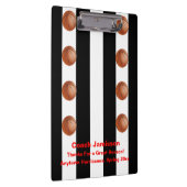 クリップボードの白黒ストライプ、バスケットボールのコーチ クリップボード (右)