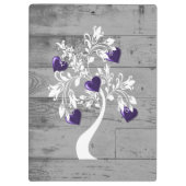 クリップボードの紫色のハートパーソナライズされたツリー クリップボード (裏面)