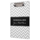 クリップボードパーソナライズされた |灰色カッコいいの山形パターン クリップボード (左)