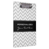 クリップボードパーソナライズされた |灰色カッコいいの山形パターン クリップボード (右)