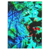 クリップボードブルー抽象芸術再生プラスチック クリップボード (裏面)