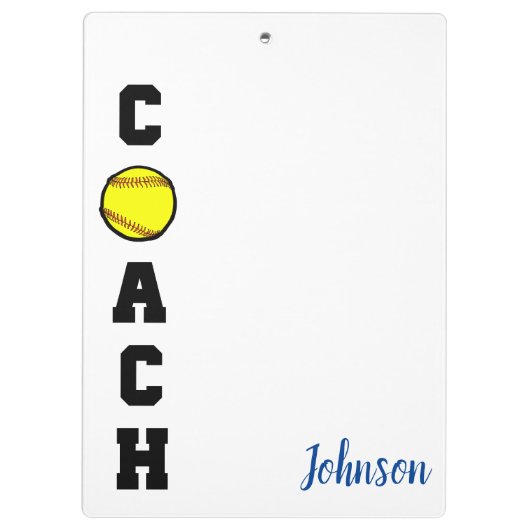 クリップボード感謝していのクリップボードを贈呈するソフトボールコーチ クリップボード (裏面)