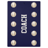 クリップボード、ネイビーブルー、野球コーチ クリップボード (裏面)