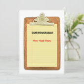 クリップボード & 紙のカスタマイズ 招待状 (スタンド正面)