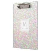 クリップボード – 虹彩グリッターイニシャル名 (左)