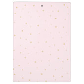 クリップボード-金ゴールドの点のピンク クリップボード (裏面)