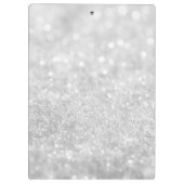 クリップボード-銀製のグリッターのイニシャルの名前 クリップボード (裏面)