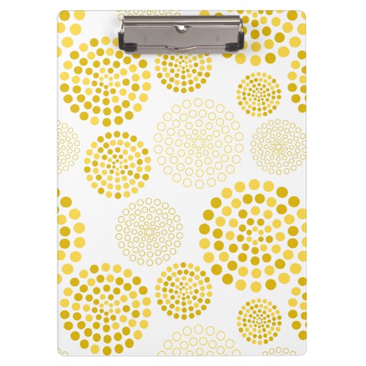 クリップボード – 黄色の円パターン (正面)